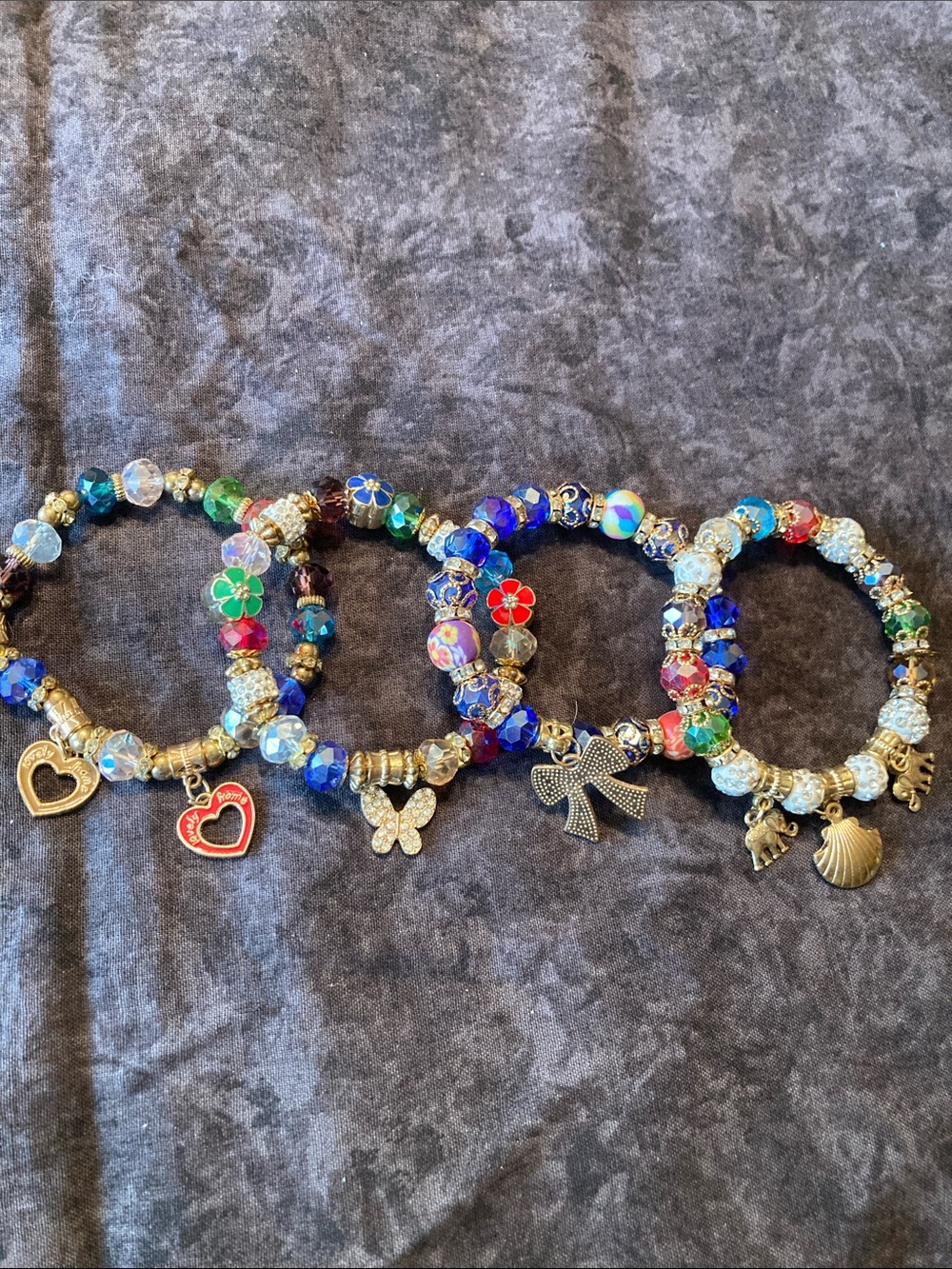 Set of 4 Gorgeous Beaded Boho Bracelets